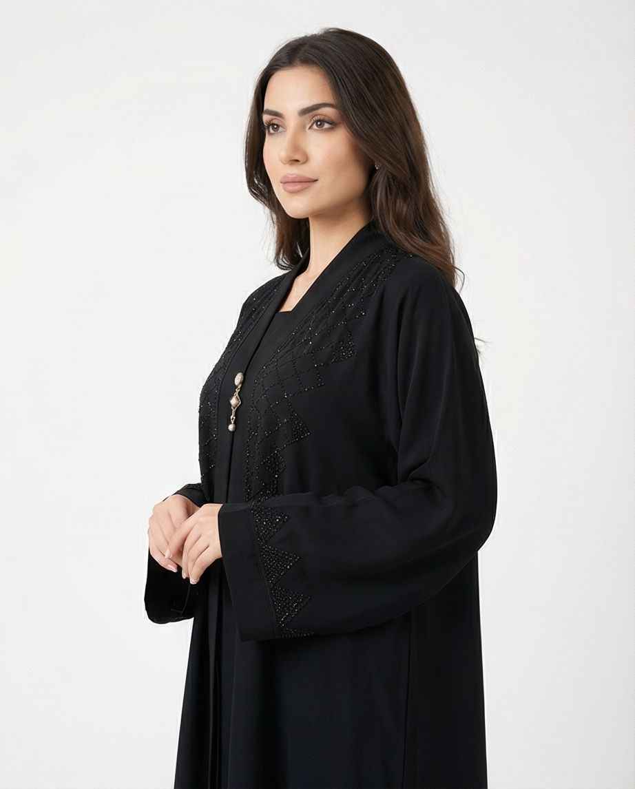 Luxury Handcrafted Embroidery Abaya Set -  A0004 - Raakaat