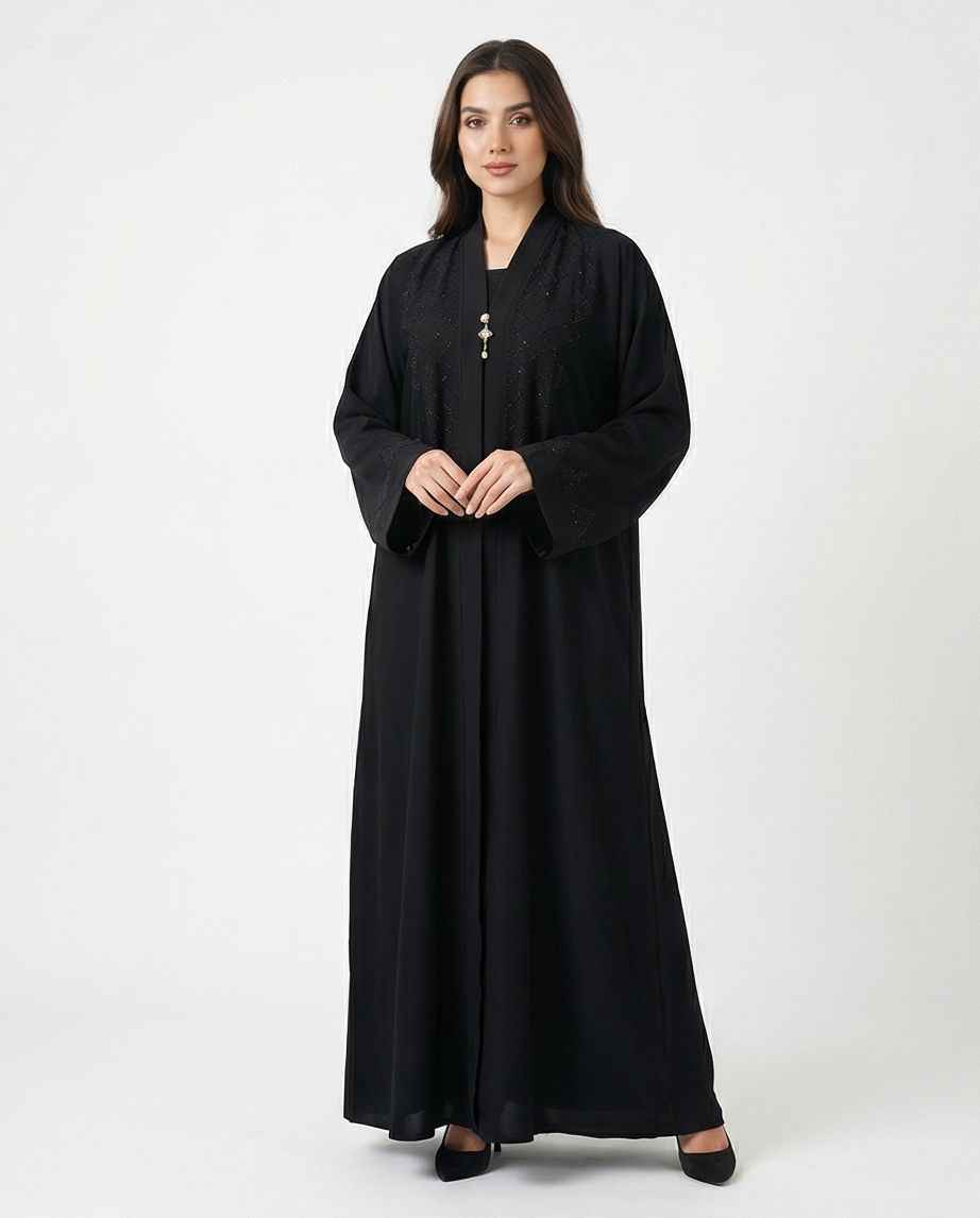 Luxury Handcrafted Embroidery Abaya Set -  A0004 - Raakaat