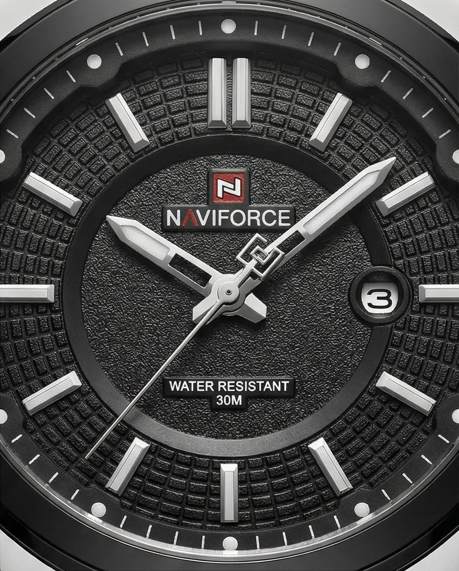 W7-NAVIFORCE Elegant Black Sports Watch for Men - Raakaat