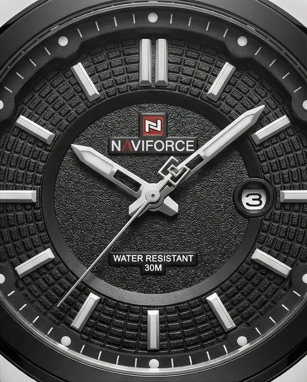W7-NAVIFORCE Elegant Black Sports Watch for Men - Raakaat