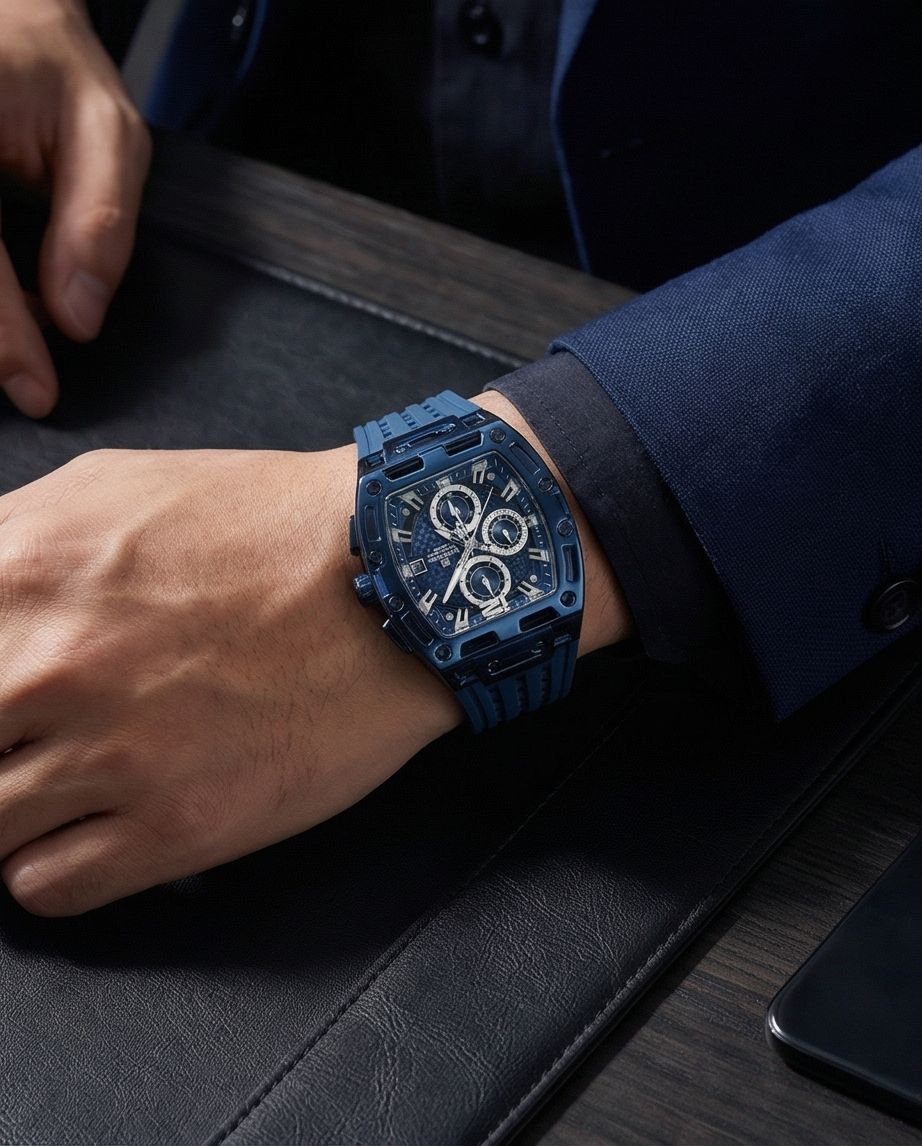W14-Naviforce Men's Blue Chronograph Watch – Stylish & Sporty Timepiece - Raakaat