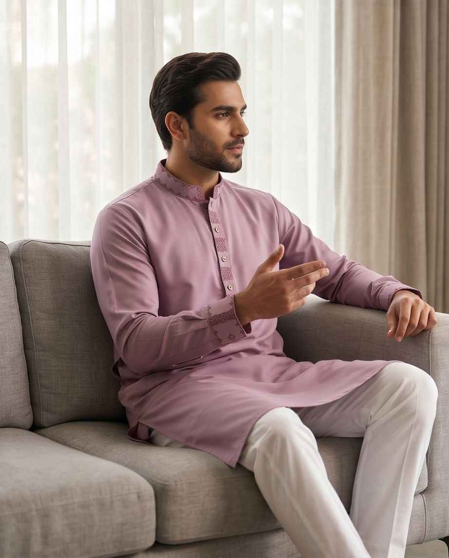 Mauve Orchid Designer Panjabi|402| - Raakaat