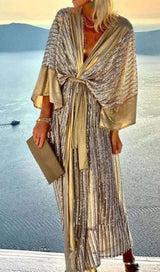 Sequin Patchwork Cardigan Robe for Women