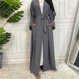 Lace Up Cardigan Robe with Cuffs and Pockets
