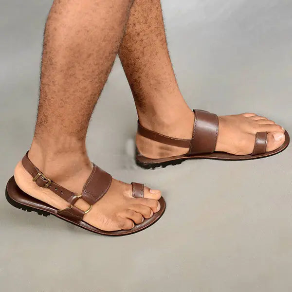 Men's Casual Flat Bottom Square Toe Sandals