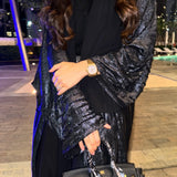 Fashion Shiny Abayas for Women Muslim Kimono Open Cardigan Dubai Kaftan Turkey Robe Arab Kebaya Islam Clothing Ramadan Eid Dress