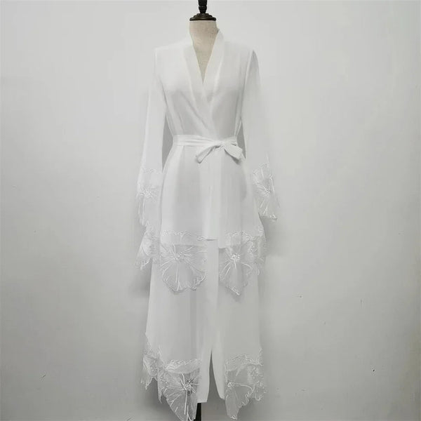 Muslim Women Embroidery Maxi Dress Eid Ramadan Kimono Cardigan Flower Abaya Dubai Turkey Kaftan Islamic Clothing Arab Robe Gown