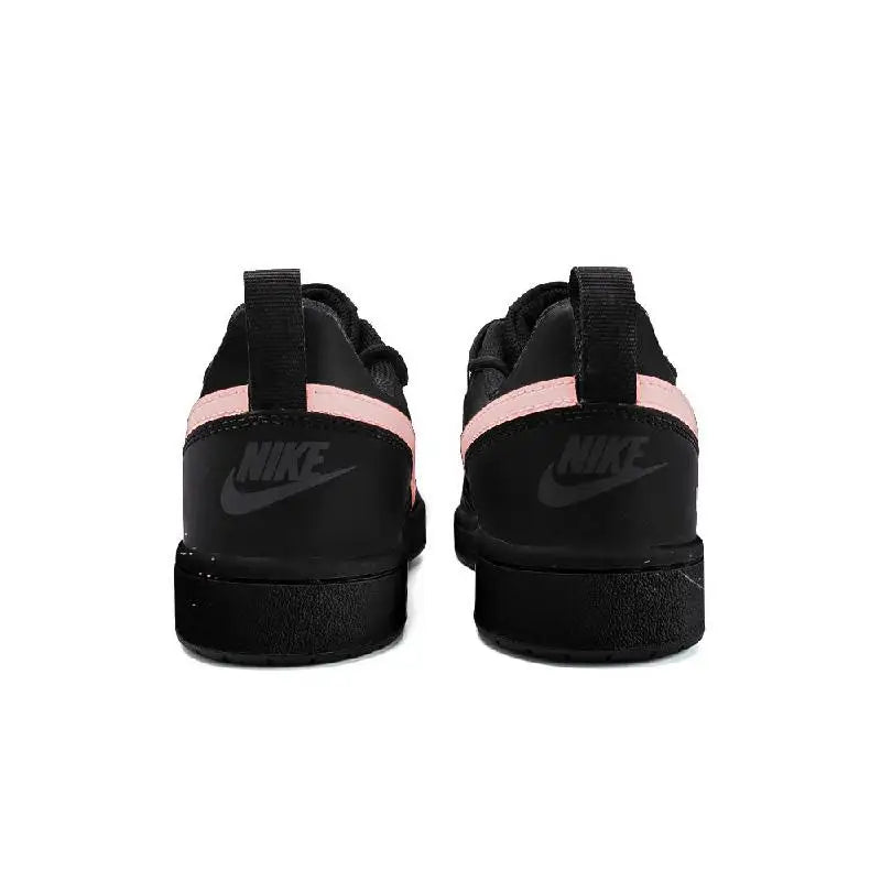 [Custom Black of black]Nike Court Borough Low 2 Black Juren Non-slip Lightweight Low-Top Skateboard Shoes GS Black Pink