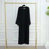 Dubai Diamond Kimono Cardigan Black Open Abaya Women Muslim Dress Turkey Kaftan Kebaya Caftan Marocain Femme Robe Islam Jalabiya