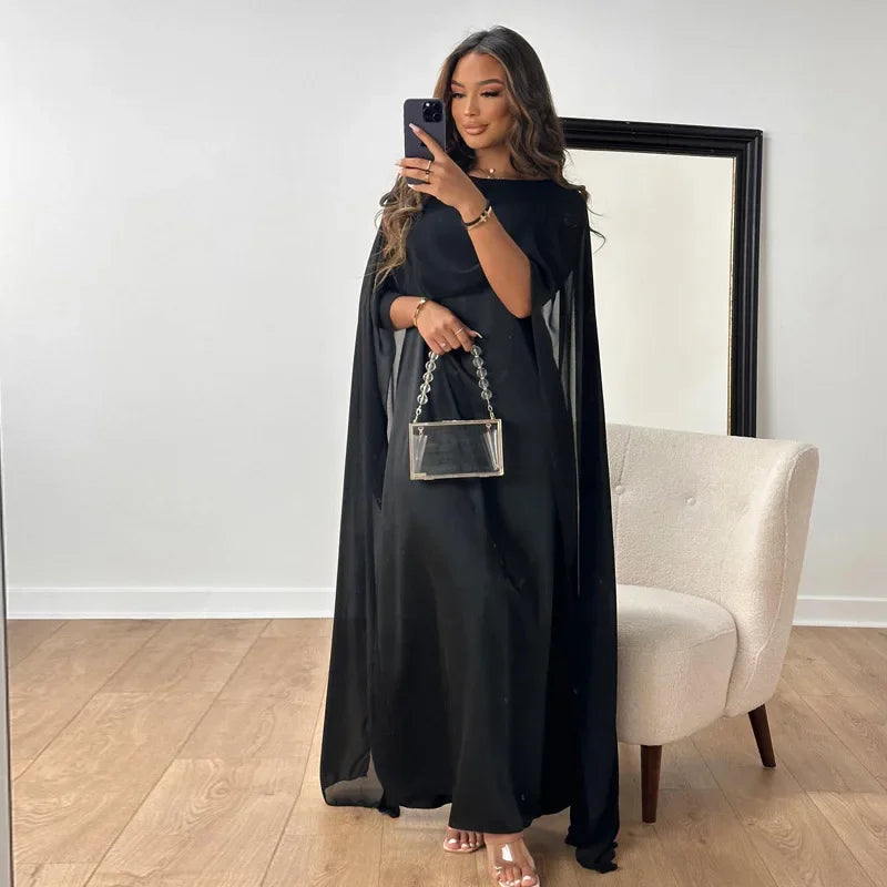 Muslim Women Maxi Dress Cloak Abaya Dubai Kaftan Eid Djellaba Kebaya Islam Clothing Cape Party Gown Caftan Marocain Robe