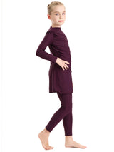 New 2025 Islamic Dubai Modest Abaya 3 Piece Set Burkini Muslim Kids Swimwear Girl With Swim Cap Femme Musulmane Clothing