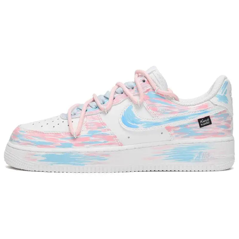 [Custom Women's Macaron Love in blue and pink]Nike Air Force 1 Low CUS ID Macaron Love Low-Top Skateboard Shoes Women's Blue