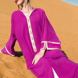 Moroccan Hooded Kaftan Dubai Abaya Turkey Muslim Arabic Eid Mubarak Long Dress Women Caftan Evening Party Robe Musulmane Femme