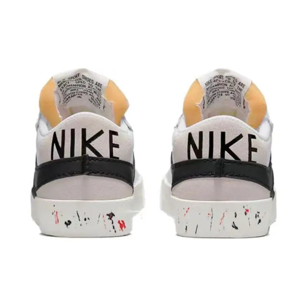 [Custom Fluid ink splashing]Nike Blazer Jumbo Low-Top Skateboard Shoes Men's White Red Black