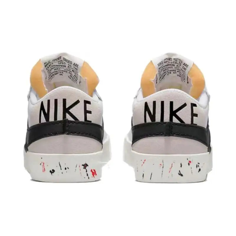 [Custom Fluid ink splashing]Nike Blazer Jumbo Low-Top Skateboard Shoes Men's White Red Black