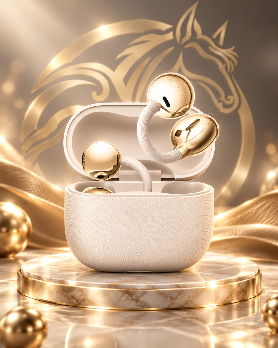 ADMOS AM-695EP earbuds and charging case premium display