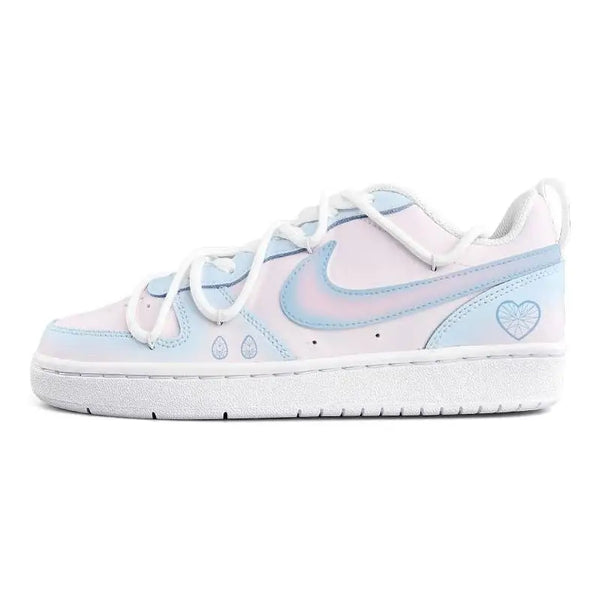 [Custom Crystal]Nike Court Borough Series Skateboard Shoes Women's Low-Top Pink