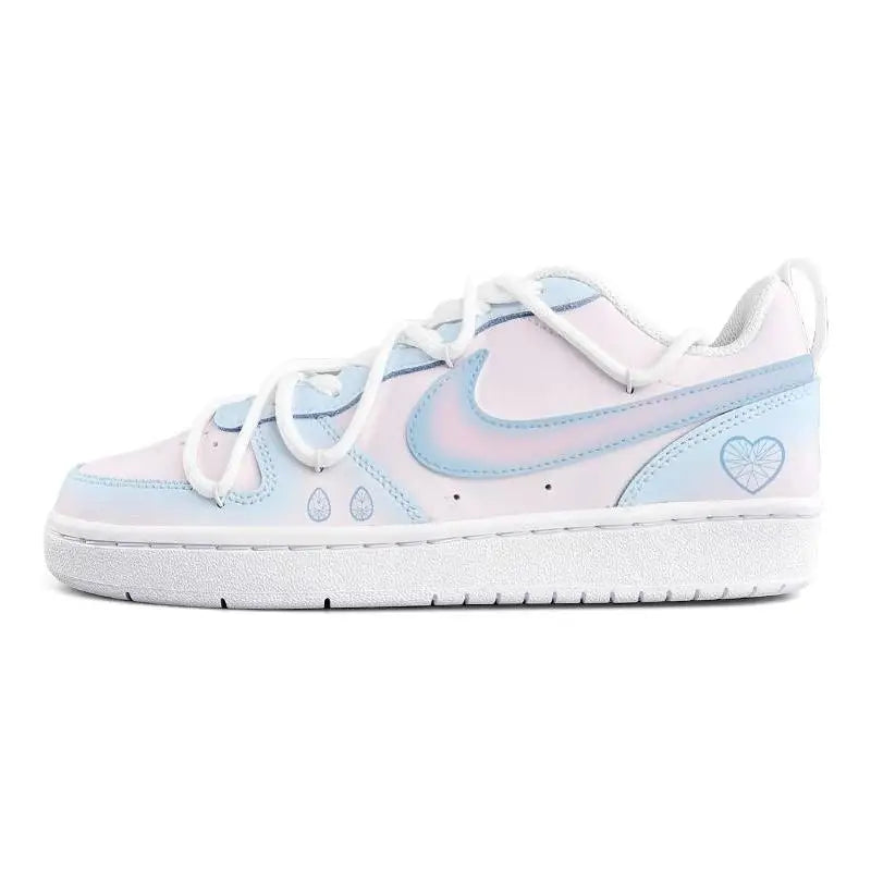 [Custom Crystal]Nike Court Borough Series Skateboard Shoes Women's Low-Top Pink