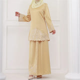 2Pcs Women Muslim Sets Dubai Outfits Islam Clothes Tops Skirts Abaya Dress Malaysia Baju Kurung Suit Femme Musulmane Ensembles