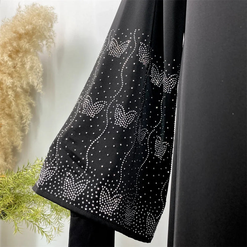 Luxury Dubai Abaya Diamonds Muslim Women Kimono Cardigan Arab Robe Party Dress Eid Morocco Caftan Kebaya Ramadan Abayas Jalabiya