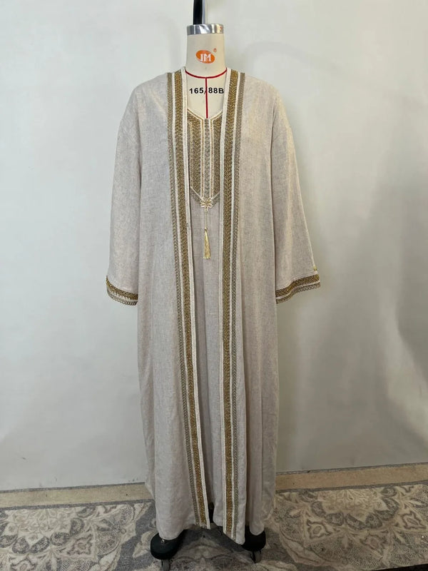 Women Abaya 2 Piece Set Diamond Party Long Dresses Muslim Caftan Robe Jalabiya Ramadan Kaftan 2025 Vestidos Largos