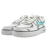 [Custom Cartoonist LAN SBOX]Nike Air Force 1 Low-Top Skateboard Shoes Men's Blue