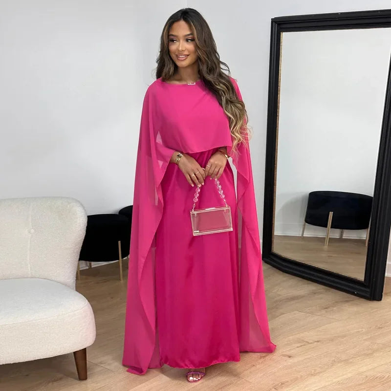 Muslim Women Maxi Dress Cloak Abaya Dubai Kaftan Eid Djellaba Kebaya Islam Clothing Cape Party Gown Caftan Marocain Robe