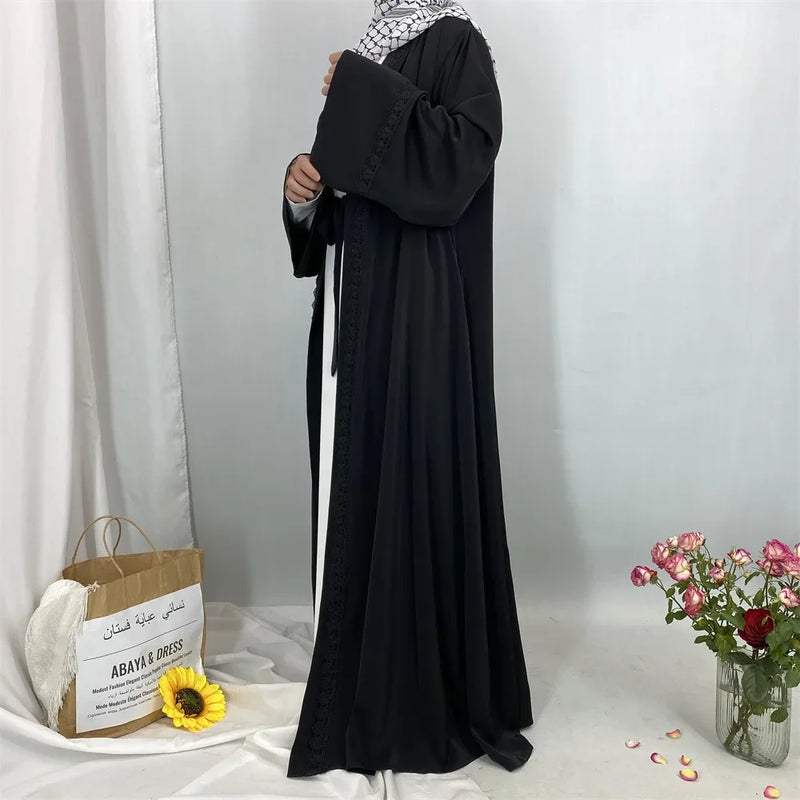 Elegant Long Dress Loose Maxi Fashion Women's Clothing Cardigan Abaya Robe Solid Color