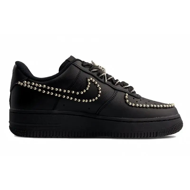 [Custom Silver-winged butterfly in the dark night]Nike Air Force 1 Anti-Slip And Wear-Resistant Lightweight Low-Top Skateboar