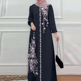 Women Stylish Floral Printed Maxi Dress Muslim Abaya ZANZEA Eid Mubarak Robe Elegant Long Sleeve Casual Vestidos Kaftan IsIamic
