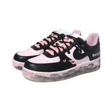 [Custom AF Black powder S-BOX]Nike Air Force 1 Skateboard Shoes Women's Low-Top Black/Pink