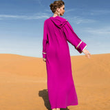 Moroccan Hooded Kaftan Dubai Abaya Turkey Muslim Arabic Eid Mubarak Long Dress Women Caftan Evening Party Robe Musulmane Femme