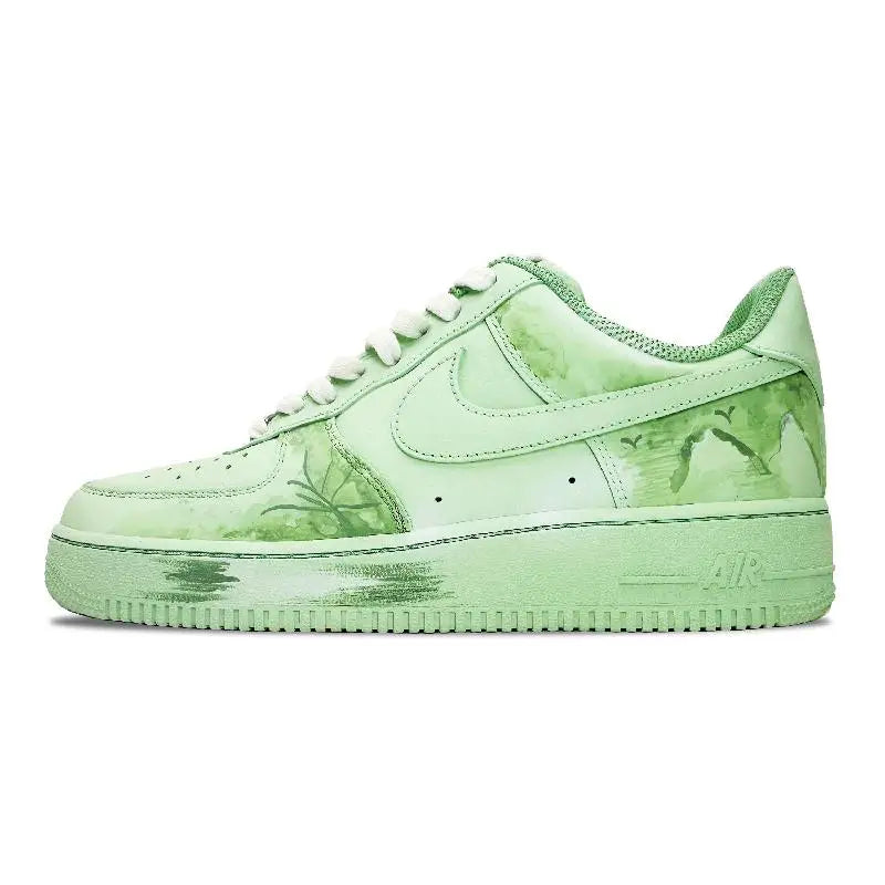 [Custom Duckweed]Nike Air Force 1 Low-Top Skateboard Shoes Men's Green