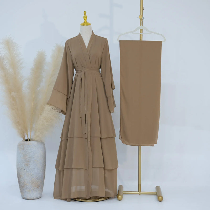 Chiffon Hijab Dresses for Women Muslim Open Kimono Abaya Modest Kaftan Dubai Arabic Robe Islamic Kebaya Jalabiya Caftan Clothing
