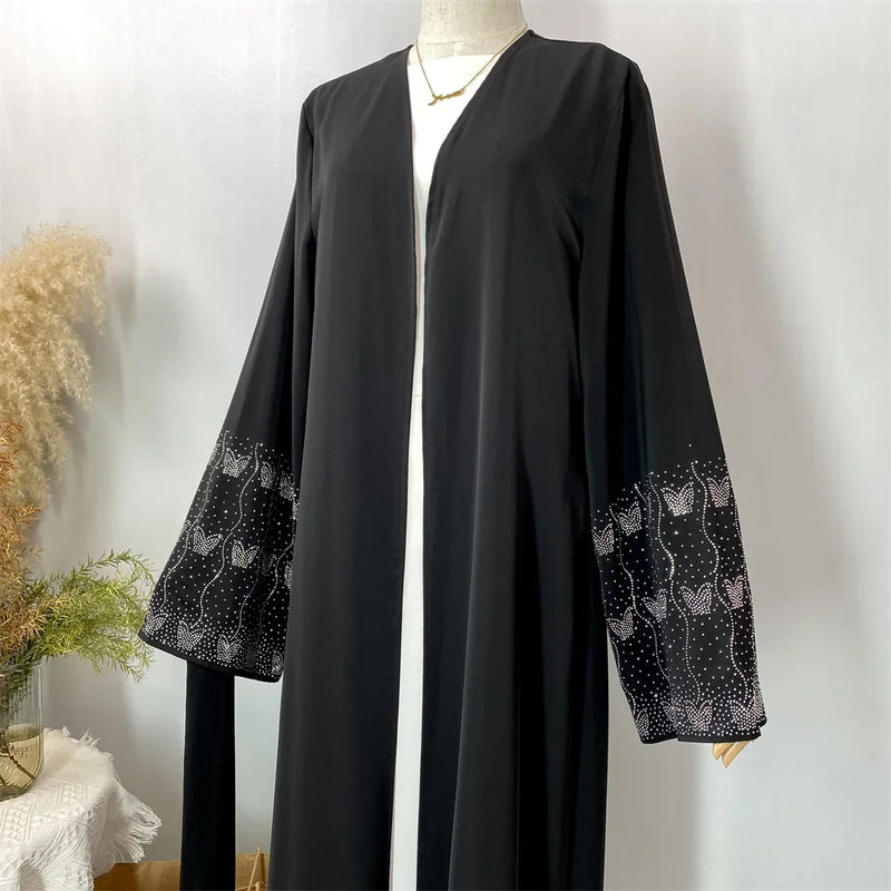 Luxury Dubai Abaya Diamonds Muslim Women Kimono Cardigan Arab Robe Party Dress Eid Morocco Caftan Kebaya Ramadan Abayas Jalabiya