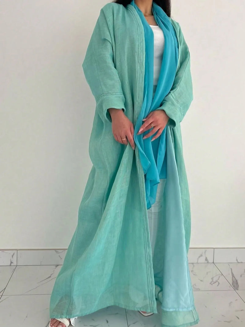 Middle-East Ethnic Clothing Full Sleeve Solid Loose Abaya Muslim Women Abayas Casual Kaftans Islamic Maxi Dresses Jilbabs