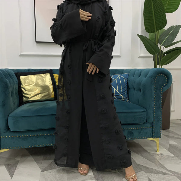 Mesh Loose Lace Long Sleeve Cardigan Robe for Women