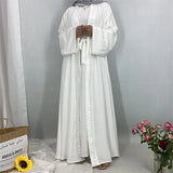 Elegant Long Dress Loose Maxi Fashion Women's Clothing Cardigan Abaya Robe Solid Color