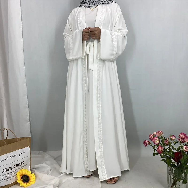 Elegant Long Dress Loose Maxi Fashion Women's Clothing Cardigan Abaya Robe Solid Color