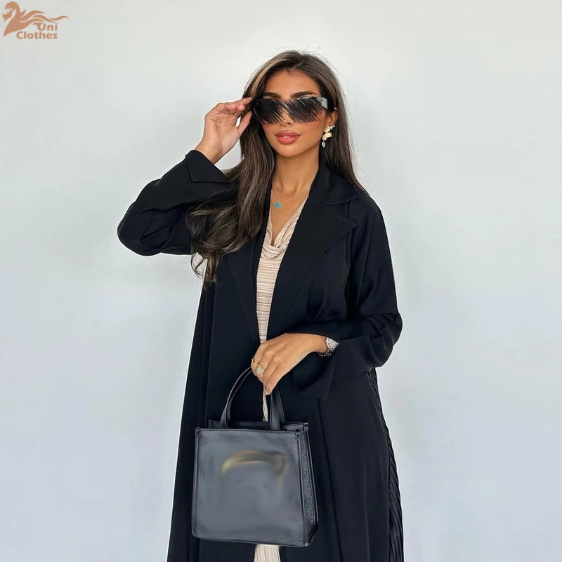 Luxury Black Abaya Dress for Women 2025 Arabic Modest Coat Elegant Islamic Evening Gown New Arrive Turkey Kaftan Robe