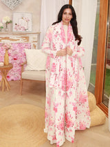Pleated Women's Robe Embroidery Design 2025 Fall New Cardigan Women's Robe Abaya Featured Jacket Party Model