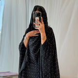 Women Muslim Kaftan Ramadan Hijab Dress Open Abaya Kimono Cardigan Diamonds Turkey Kebaya Caftan Marocain Femme Robe Jalabiya