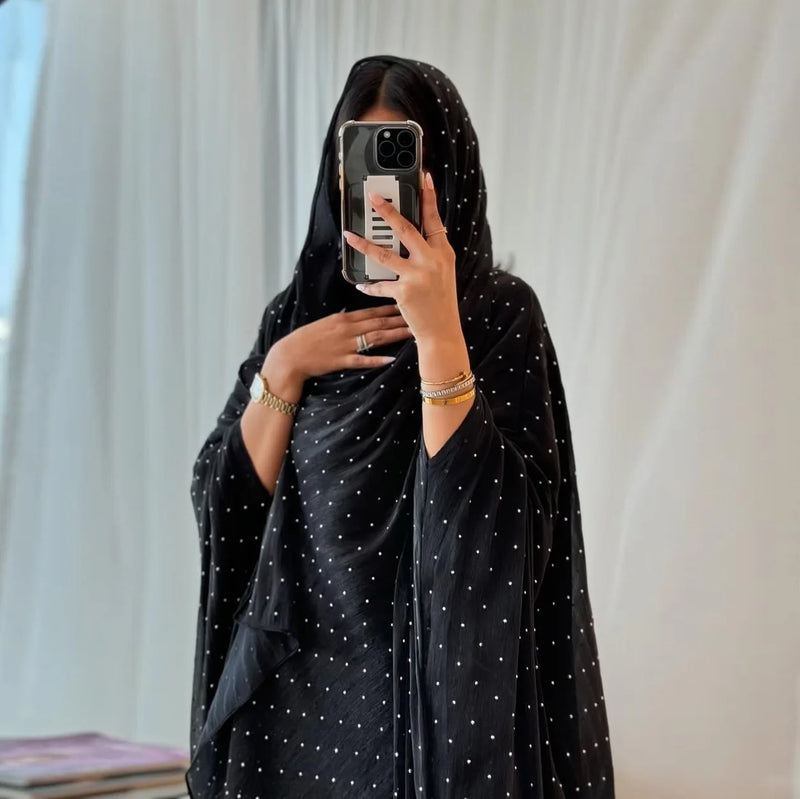 Women Muslim Kaftan Ramadan Hijab Dress Open Abaya Kimono Cardigan Diamonds Turkey Kebaya Caftan Marocain Femme Robe Jalabiya