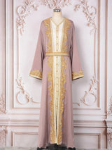 Maxi Dresses 2 Piece Sets Eid Muslim Abayas for Women Dubai Party Long Robe Beading Jalabiya Morocco Kaftan Ramadan Vestidos