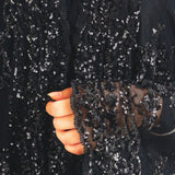 2025 New Black White Sequin Kimono Cardigan Abaya Dubai Luxury Muslim Kaftan Abayas for Women Turkish Islamic Clothing Outfit