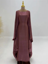 Batwing Butterfly Satin Shimmer Abaya Dubai Luxury Muslim Maxi Kaftan Dresses Abayas For Women Kebaya Caftan Robe Femme Vestidos