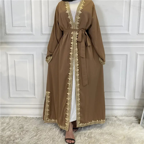 Lace Embroidery Abaya for Women Muslim Dress Dubai Turkish Kaftan Kimono Eid Ramadan Jalabiya Islam Kebaya Caftan Marocain Femme