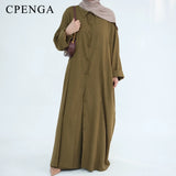 Ramadan Two Piece Linen Muslim Set for Women Elegant Dubai Modest Clothing Islamic Femme Travel Outfit Fashion Turkey Suit 2025