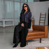 Robe Denim Splicing Jacket Dubai Fashion Women's Muslim Middle East Abaya Jacket Robe Abaya Coat