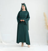 Muslim Women Hijab Dress Satin Abaya Scarf Robe Ramadan Modest Prayer Islamic Clothing Robe Eid Jalabiya Kaftan Caftan Marocain